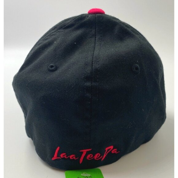 Flexfit Hat La Tee Da 5 Panel Small Medium Black Red Logo Yupoong - Picture 4 of 8